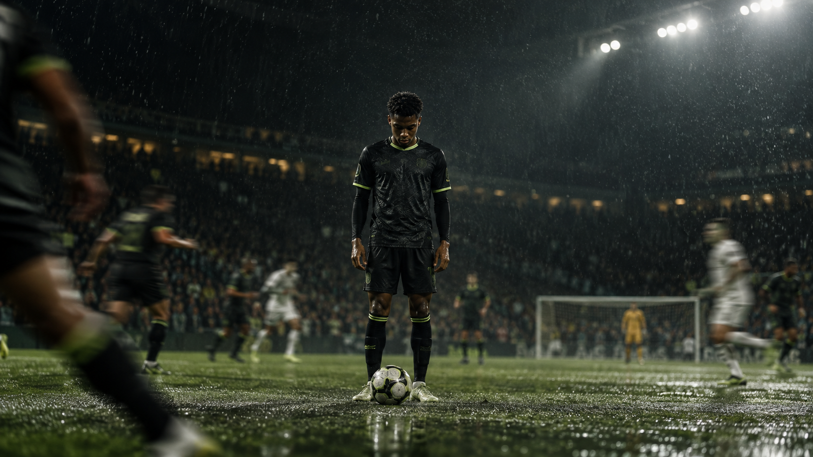 Footballer resetting under match pressure